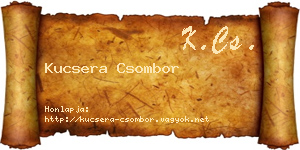 Kucsera Csombor névjegykártya